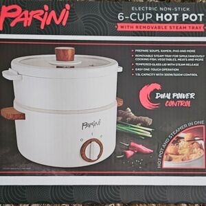 White Electric Hot Pot with Dual Power Control